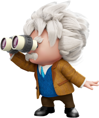 AI character looking closely, representing deep context understanding
